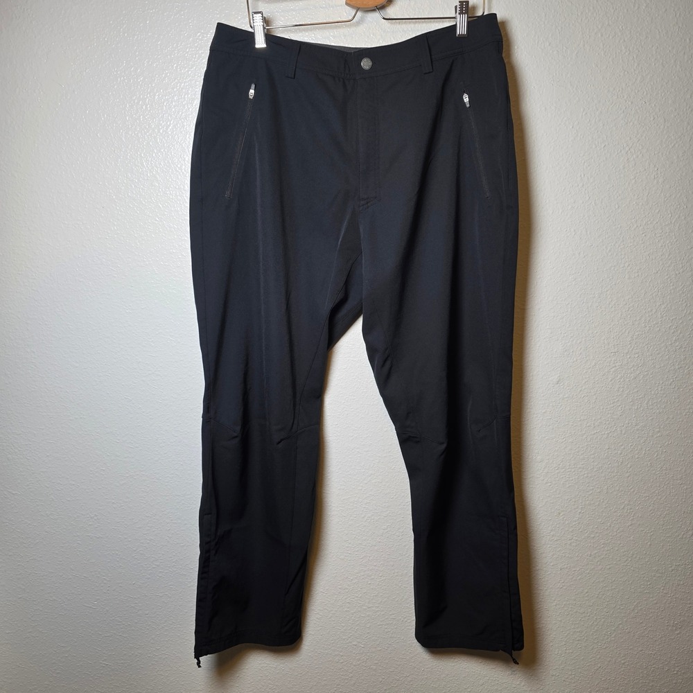 REI Co-op Mens Mistral Softshell Hiking Pants Black 38x30 Zipper Ankle 738372